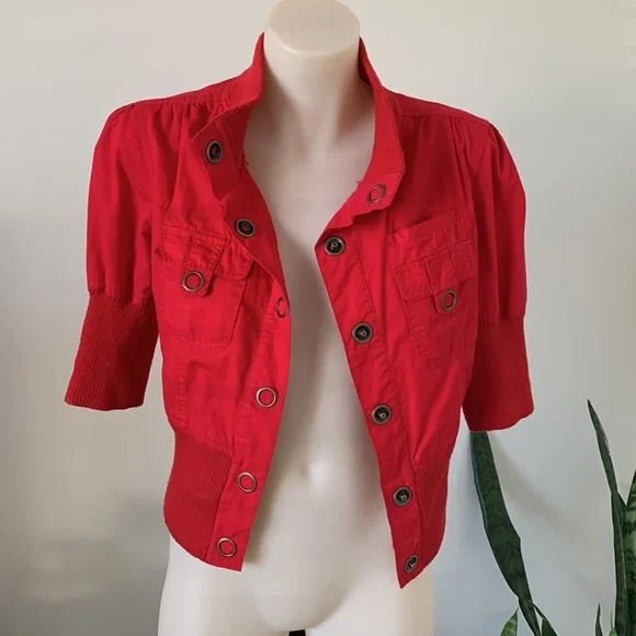 Red cotton jacket - Picture 3 of 7